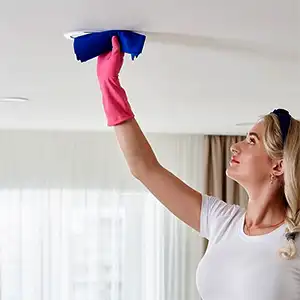 Чем закрыть натяжной потолок от строительной пыли?