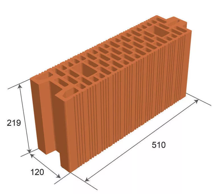 Керамический блок толщиной 12 мм