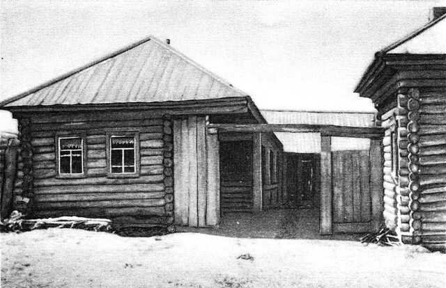 Замкнутый двор в деревне Батурино (Томская обл) с планом на следующем рисунке галлереи