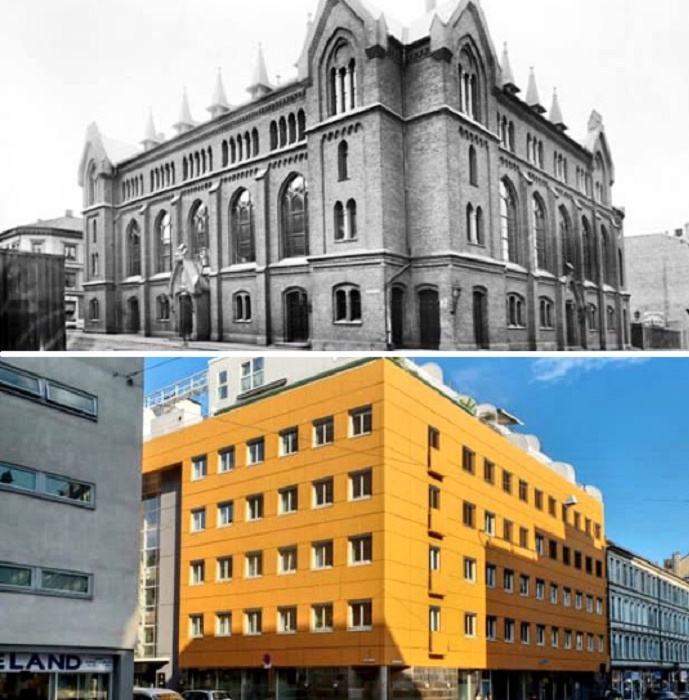 В 1970-х гг. старинное здание превратилось в безликую коробку (Осло, Норвегия). | Фото: awesomeinventions.com.