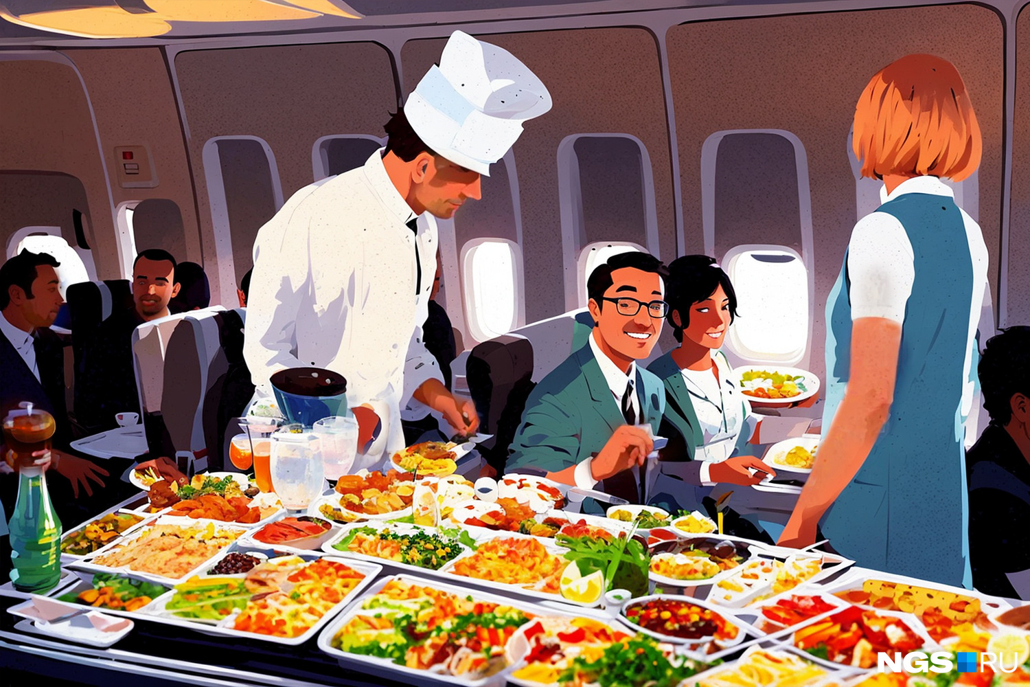 В самолете-ресторане можно вернуться к обедам в стиле 1960-х годов